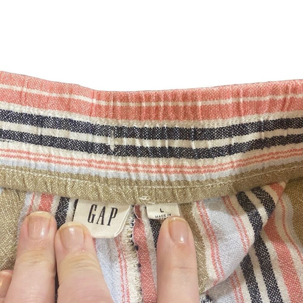 Gaplarge Striped Linen Blend Drawstring Shorts - image 5